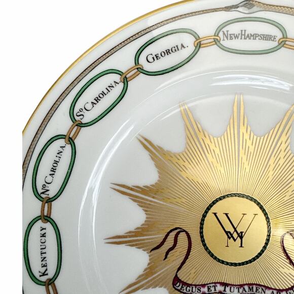 Vintage White House Dessert Collection Reproduction Plate White Gold - Picture 3 of 10